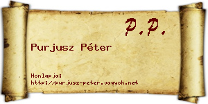 Purjusz Péter névjegykártya